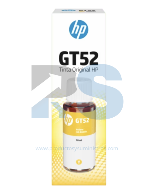 Botella de Tinta HP GT52 Amarilla Original