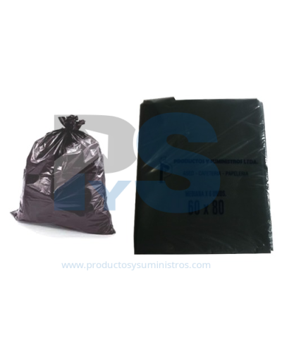 Bolsa de Basura Negra Mediana 60*80 *6 und