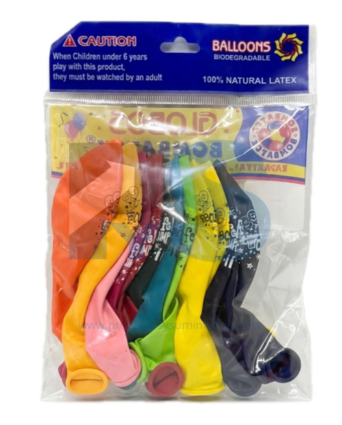 Globos Feliz Cumpleaños x 12 Uds Bombatex
