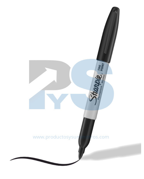 Marcador Permanente Sharpie Punta Fina Negro x 12 Unidades