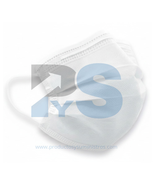 Tapabocas Facial Blanco con Elástico (Empaque individual) x 50 uds