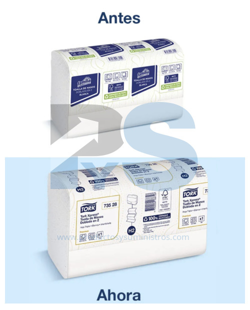 Toalla para Manos Blanca Tork en Z Ref. 73528 x 150 uds