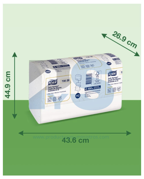Toalla para Manos Blanca Tork en Z Ref. 73528 x 150 uds