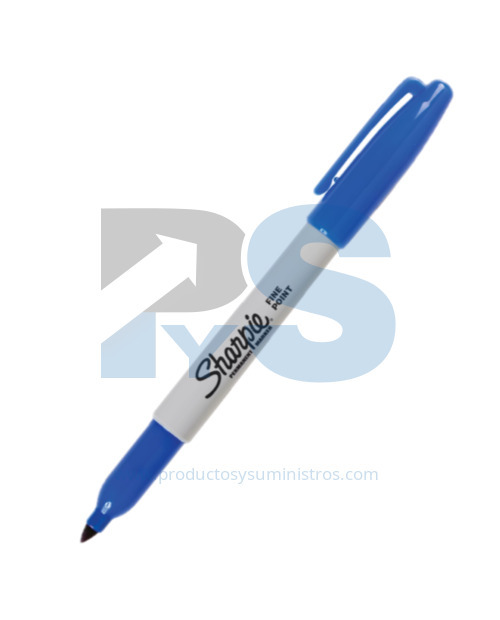 Marcador Permanente Sharpie Punta Fina Azul x 12 Unidades