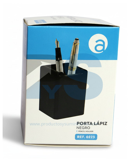 Portalápiz Cuadrado Negro R0223