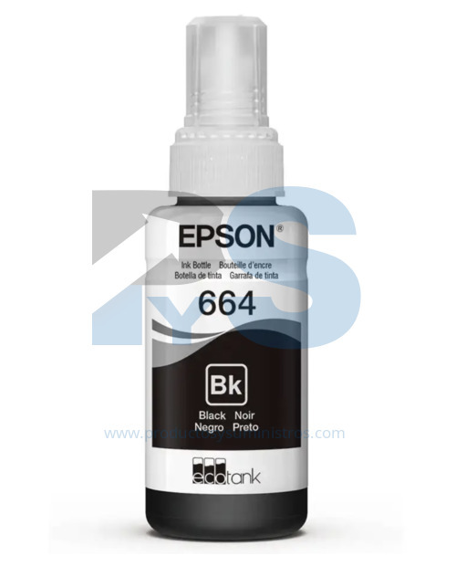 Tinta Botella Epson T664 Negra