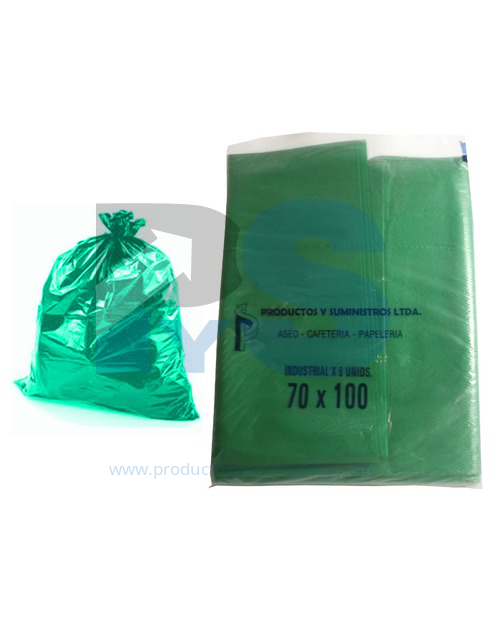 Bolsa de Basura Verde 70*100 *6 unidades
