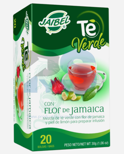 Té Verde Flor de Jamaica Jaibel*20 sobres