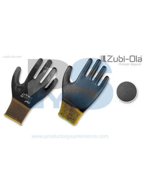 Guante Zubiola Nylon Nitrilo Negro Talla 8