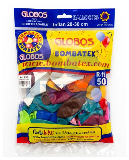 Globos Surtidos R12 x 50 Uds Bombatex