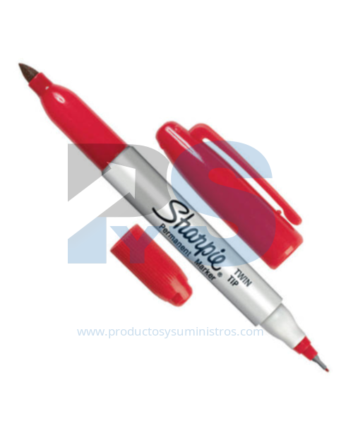 Marcador Permanente Sharpie Twin Tip Rojo Doble Punta