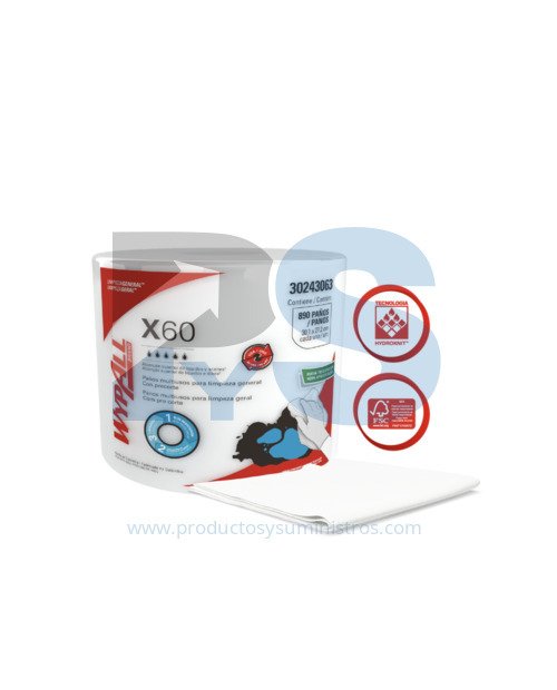 Paño Wypall X60 Jumbo Liso x 890 Paños x 300 m 