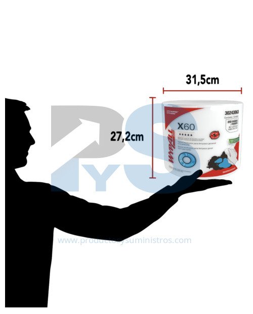 Paño Wypall X60 Jumbo Liso x 890 Paños x 300 m 
