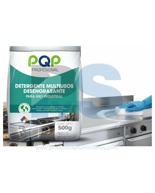 Detergente en Polvo Multiusos Desengrasante PQP x 500 g