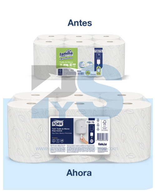 Toalla para Manos Blanca Tork Ref 73575 x 6 rollos x 100 m/rollo