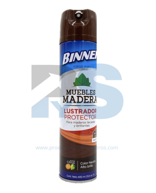 Lustramuebles Binner para Madera en Spray x 400 ml 