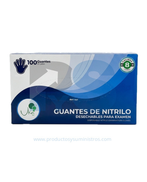 Guante de Nitrilo Azul Calibre 8 x 100 Unidades