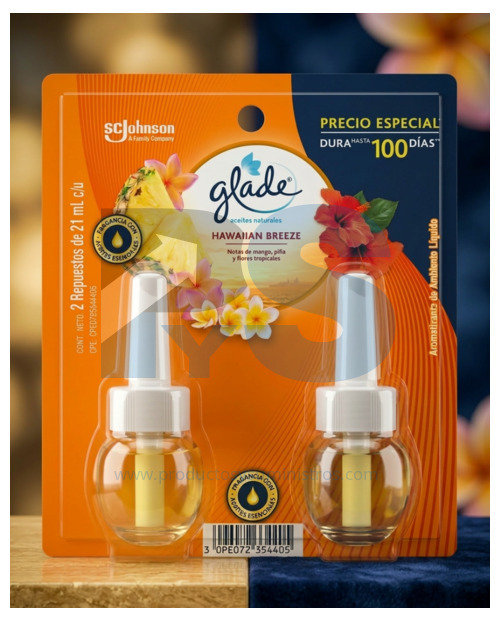 Repuesto Ambientador Glade Aceite Hawaiian Breeze x 2 Uds