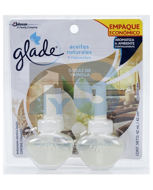 Repuesto Ambientador Glade Aceite Abrazos de Vainillas *2 unidades