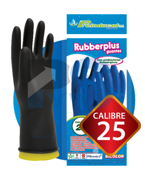 Guante Bicolor Rubberplus Cal. 25 Talla 7½