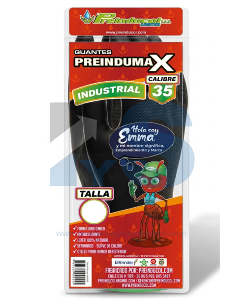 Guante Bicolor Industrial Preindumax Calibre 35