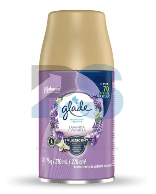 Repuesto Ambientador Glade Automatico x 270 ml Lavanda y Vainilla