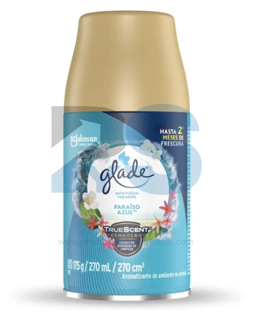 Repuesto Ambientador Glade Automatico x 270 ml Paraiso Azul