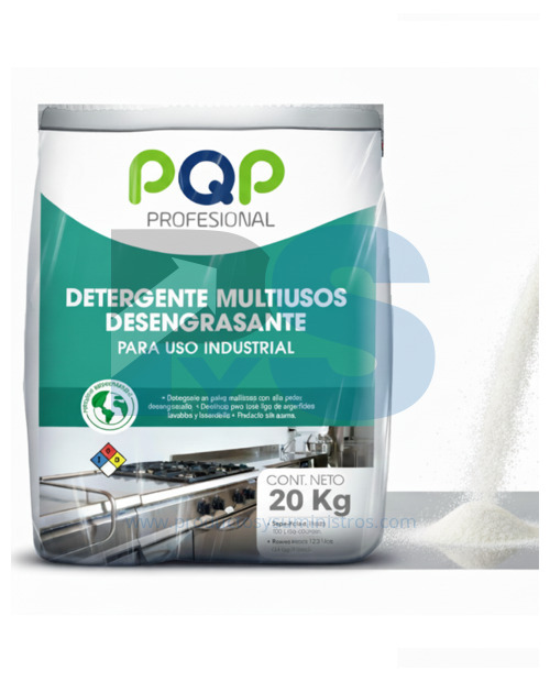 Detergente en Polvo Multiusos Desengrasante PQP x 20 Kg