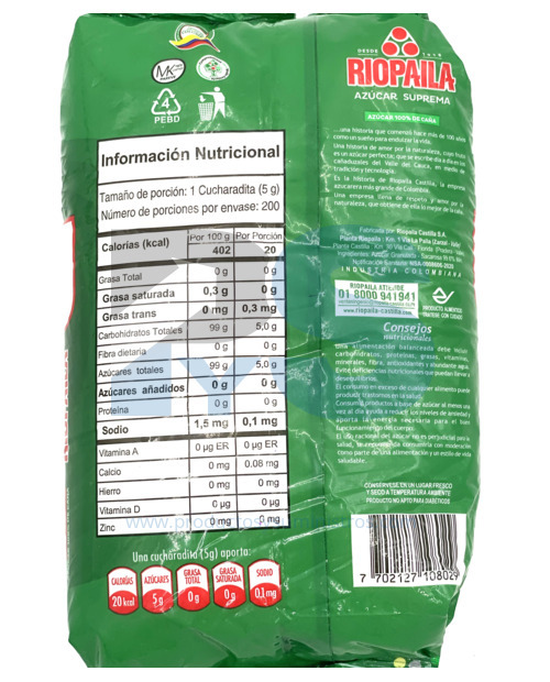 Azúcar Blanca Riopaila x 1.000 g