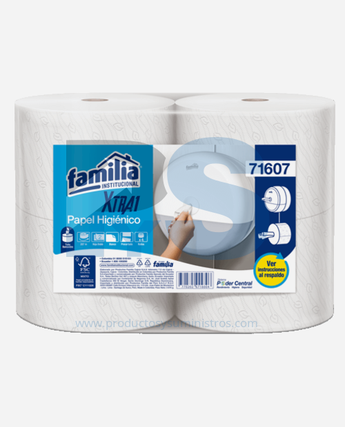  Papel Higienico Jumbo Xtra1 Blanco 2H Precortado *4rollo Familia REF. 71607*207 mts