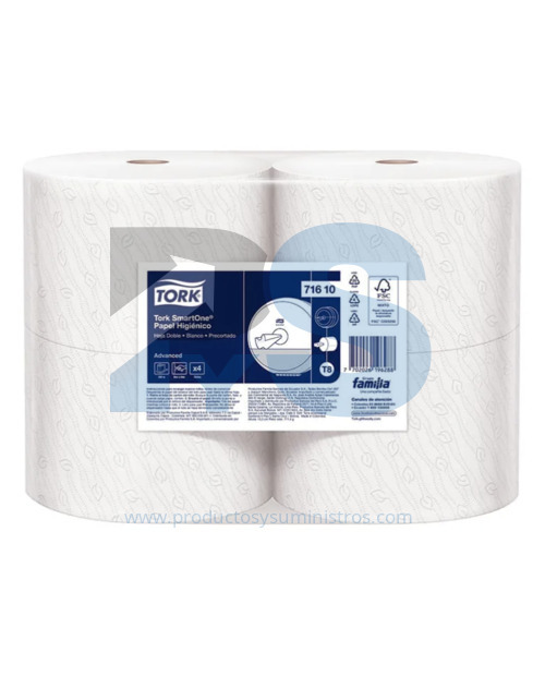 Papel Higiénico Tork SmartOne® Advanced Blanco Ref. 71610 x 4 Rollos x 200 m