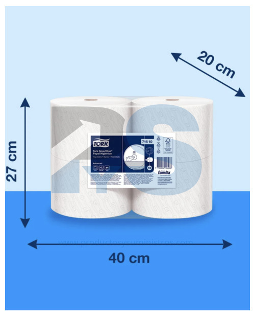 Papel Higiénico Tork SmartOne® Advanced Blanco Ref. 71610 x 4 Rollos x 200 m