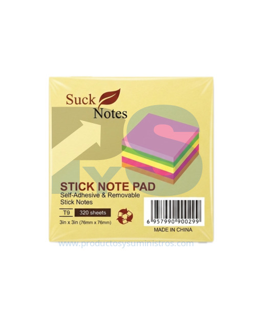 Post It Neon Cubo 75x75 Taco x 320 Hojas