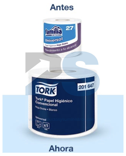 Papel Higiénico Blanco Convencional Tork Ref. 201647 x 26 m Paca x 24 Rollos