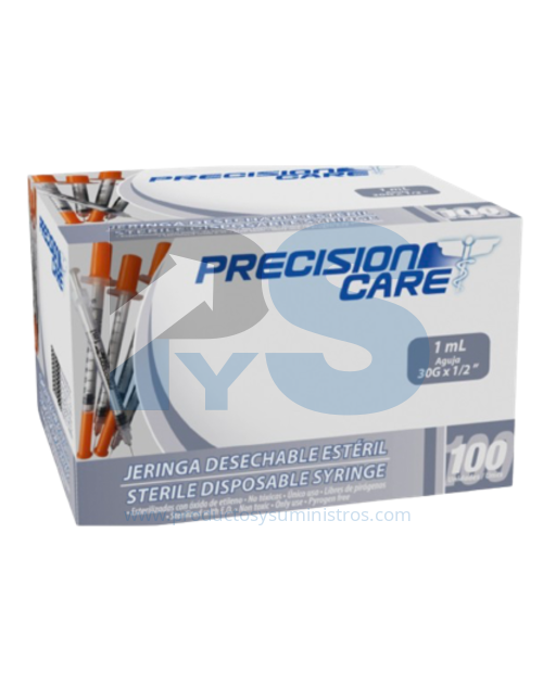 Jeringa de 1cc Insulina Precision Care x uds