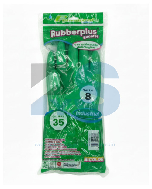 Guante Industrial RUBBERPLUS VERDE Calibre 35 Talla 8 