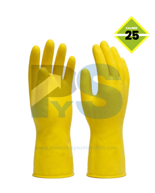 Guante Semi-Industrial Rubberplus Amarillo Calibre 25