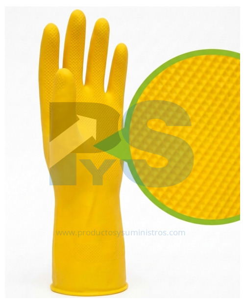 Guante Semi-Industrial Rubberplus Amarillo Calibre 25 