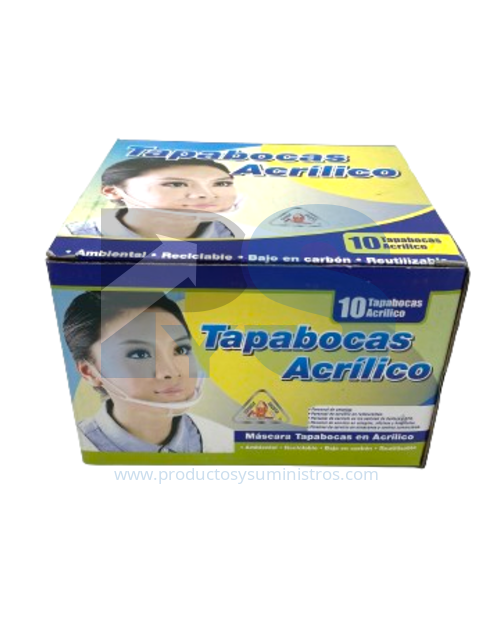 Tapabocas Acrílico x 10 Uds