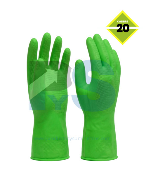 Guante Doméstico Rubberplus Verde Calibre 20