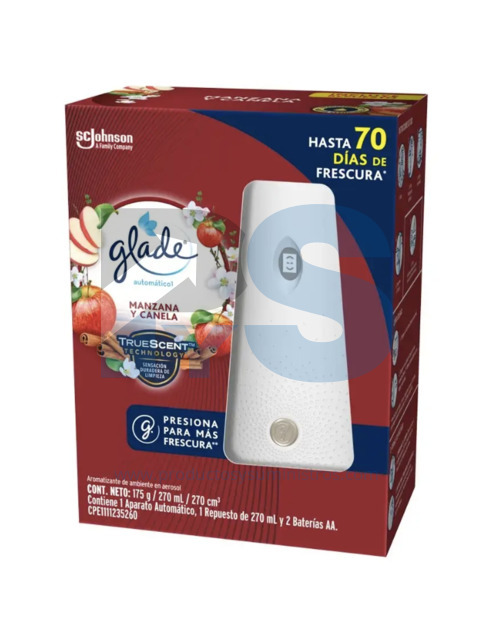 Ambientador Glade Automático + Dosificador Manzana Canela x 270 ml