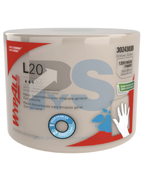 Paño Desechable Wypall L20 x 1200 Paños x 300 m
