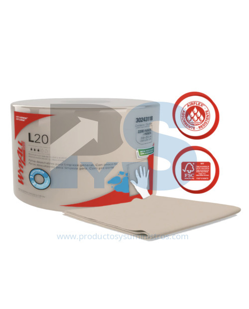 Paño Desechable Wypall L20 Jumbo x 2200 Paños x 550 m