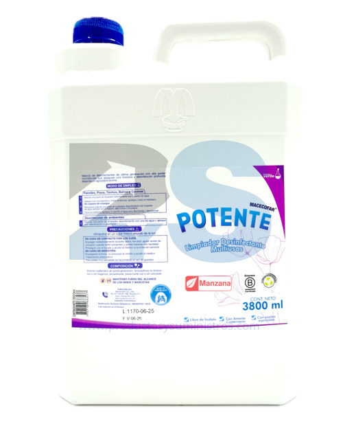 Limpiador Desinfectante Multiusos Cuaternario Macecofar Ref 411 x 3800 ml Manzana