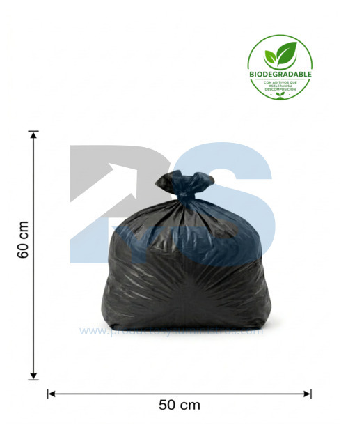 Bolsa de Basura Negra Papelera 50x60 x 6 Uds BIODEGRADABLE