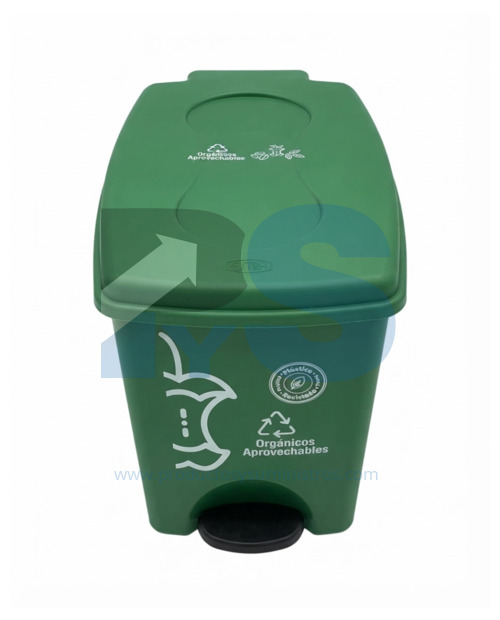 Papelera Pedal Material Recuperado Verde 10 L Estra 4-1048891