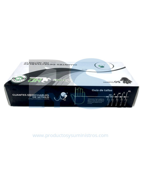 Guante Nitrilo HD Industrial Calibre 18 Negro × 50 Unidades