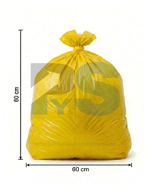 Bolsa de Basura Amarilla 60x80 x 6 Uds