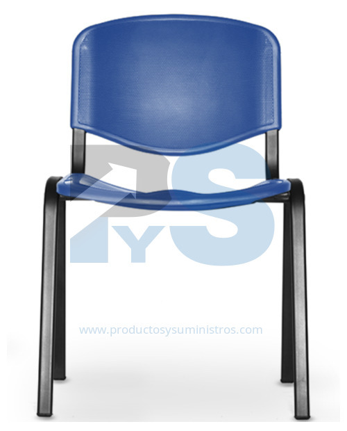 Silla AZUL Novaiso en Polipropileno Patas Metalicas ENSAMBLADA