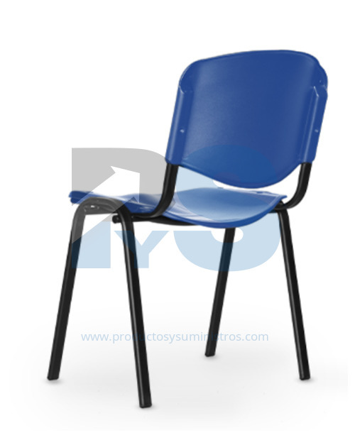Silla AZUL Novaiso en Polipropileno Patas Metalicas ENSAMBLADA